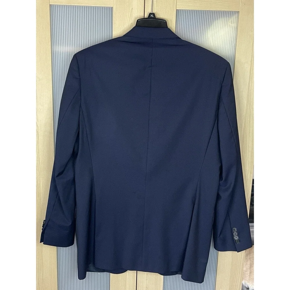 Hugo Boss Blazer Mens 42R Navy Blue Italy Reda Super 110 Virgin Wool Suit Jacket